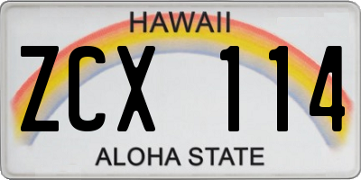 HI license plate ZCX114