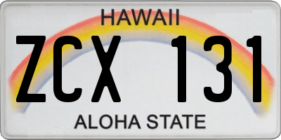 HI license plate ZCX131