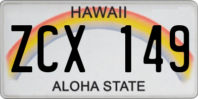 HI license plate ZCX149