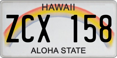 HI license plate ZCX158