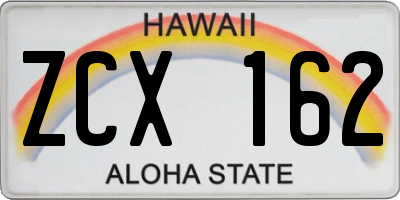 HI license plate ZCX162