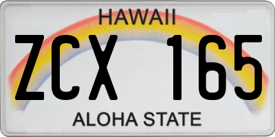 HI license plate ZCX165