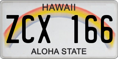 HI license plate ZCX166