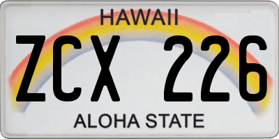 HI license plate ZCX226