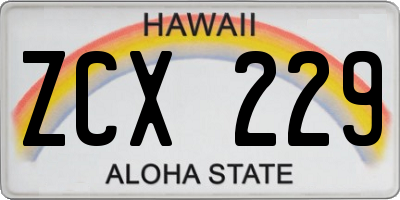 HI license plate ZCX229