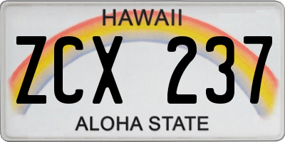 HI license plate ZCX237