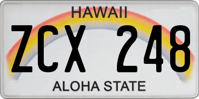 HI license plate ZCX248