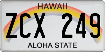 HI license plate ZCX249
