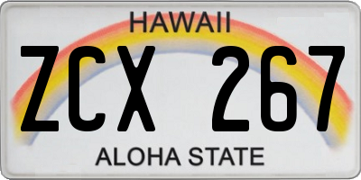 HI license plate ZCX267