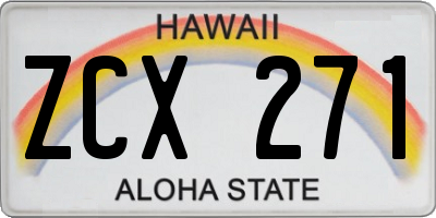 HI license plate ZCX271