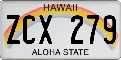 HI license plate ZCX279