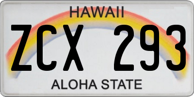 HI license plate ZCX293