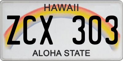 HI license plate ZCX303
