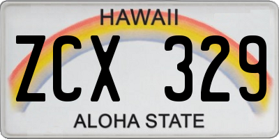 HI license plate ZCX329