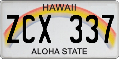 HI license plate ZCX337