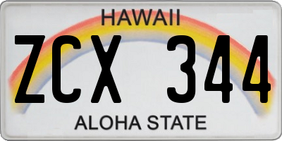 HI license plate ZCX344