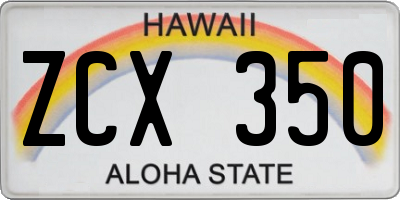 HI license plate ZCX350