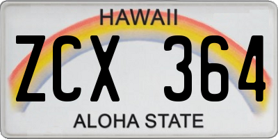 HI license plate ZCX364