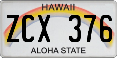HI license plate ZCX376