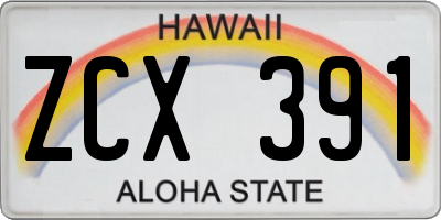 HI license plate ZCX391