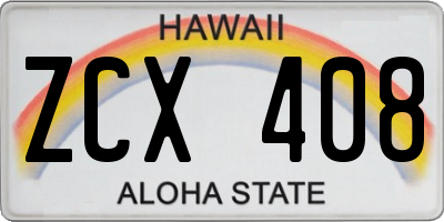 HI license plate ZCX408