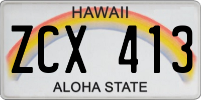 HI license plate ZCX413