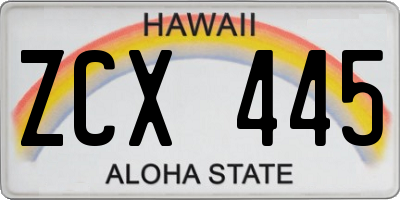 HI license plate ZCX445