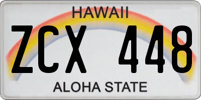 HI license plate ZCX448