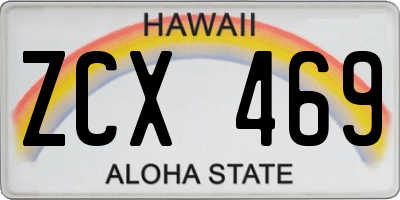 HI license plate ZCX469
