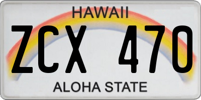 HI license plate ZCX470