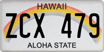 HI license plate ZCX479