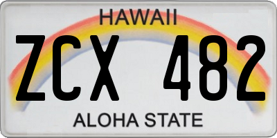 HI license plate ZCX482