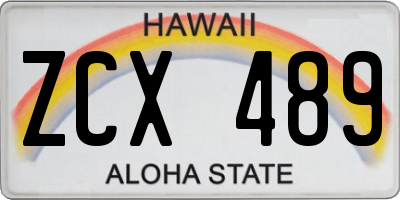 HI license plate ZCX489