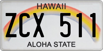 HI license plate ZCX511