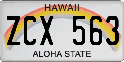 HI license plate ZCX563