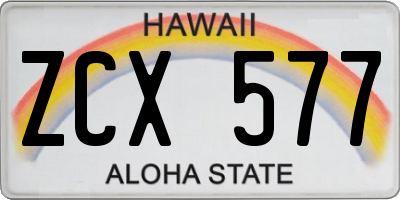 HI license plate ZCX577