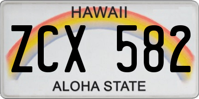 HI license plate ZCX582