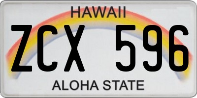 HI license plate ZCX596