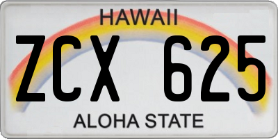 HI license plate ZCX625