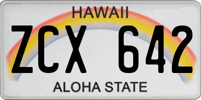 HI license plate ZCX642