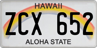 HI license plate ZCX652