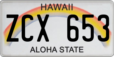HI license plate ZCX653
