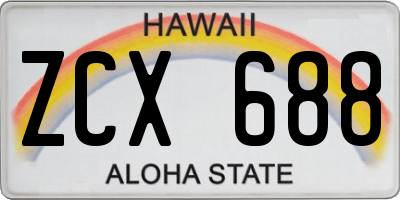 HI license plate ZCX688