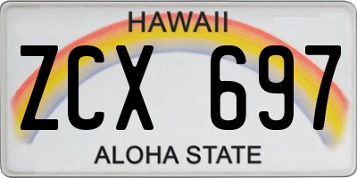 HI license plate ZCX697