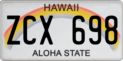 HI license plate ZCX698