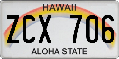 HI license plate ZCX706