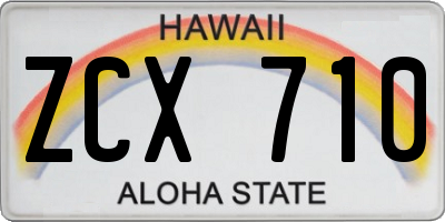HI license plate ZCX710