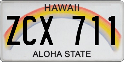 HI license plate ZCX711