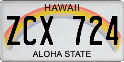 HI license plate ZCX724