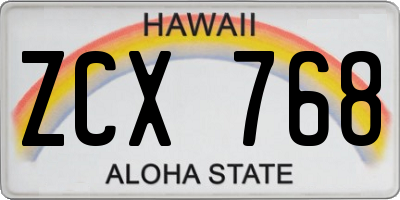 HI license plate ZCX768